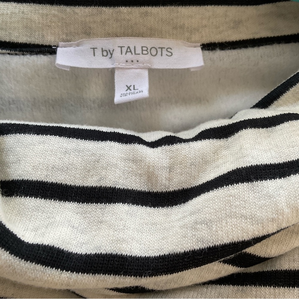 T by Talbots Striped Women's Sweater - Black and White - Picture 2 of 2